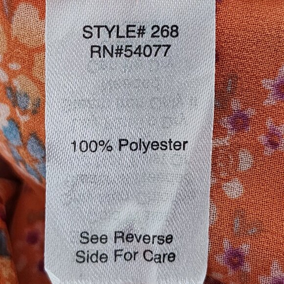 Cabi Orange Floral Print Cutout Shoulder Tank - Picture 8 of 8